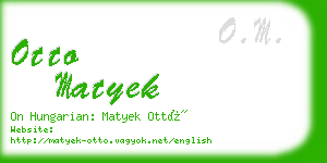 otto matyek business card